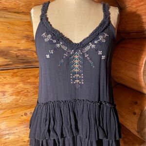Free People Boho Embroidered Camisole